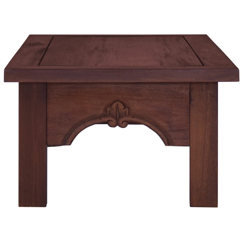 Table basse 68x68x30 cm bois d'acajou massif marron classique