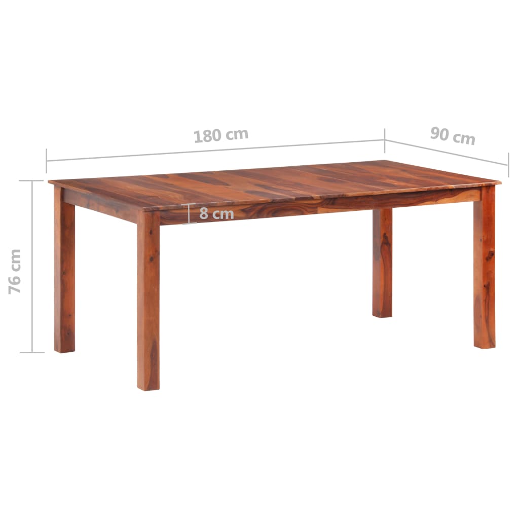 Table à manger 180x90x76 cm en bois de Sesham massif