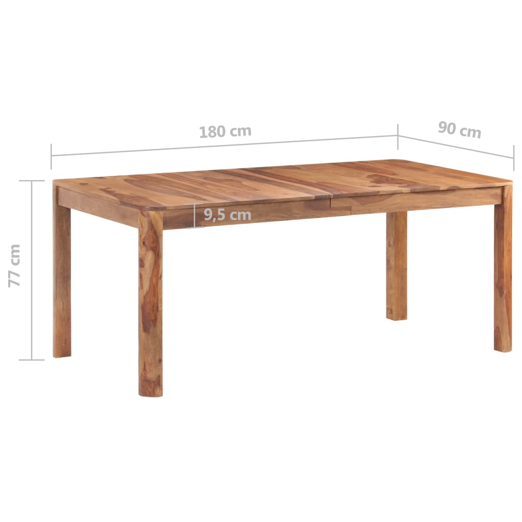 Table à manger 180x90x76 cm en bois de Sesham massif