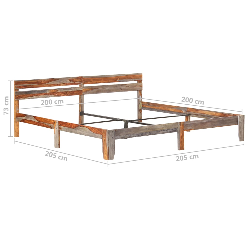 Cadre de lit en bois de Sesham massif 200x200 cm