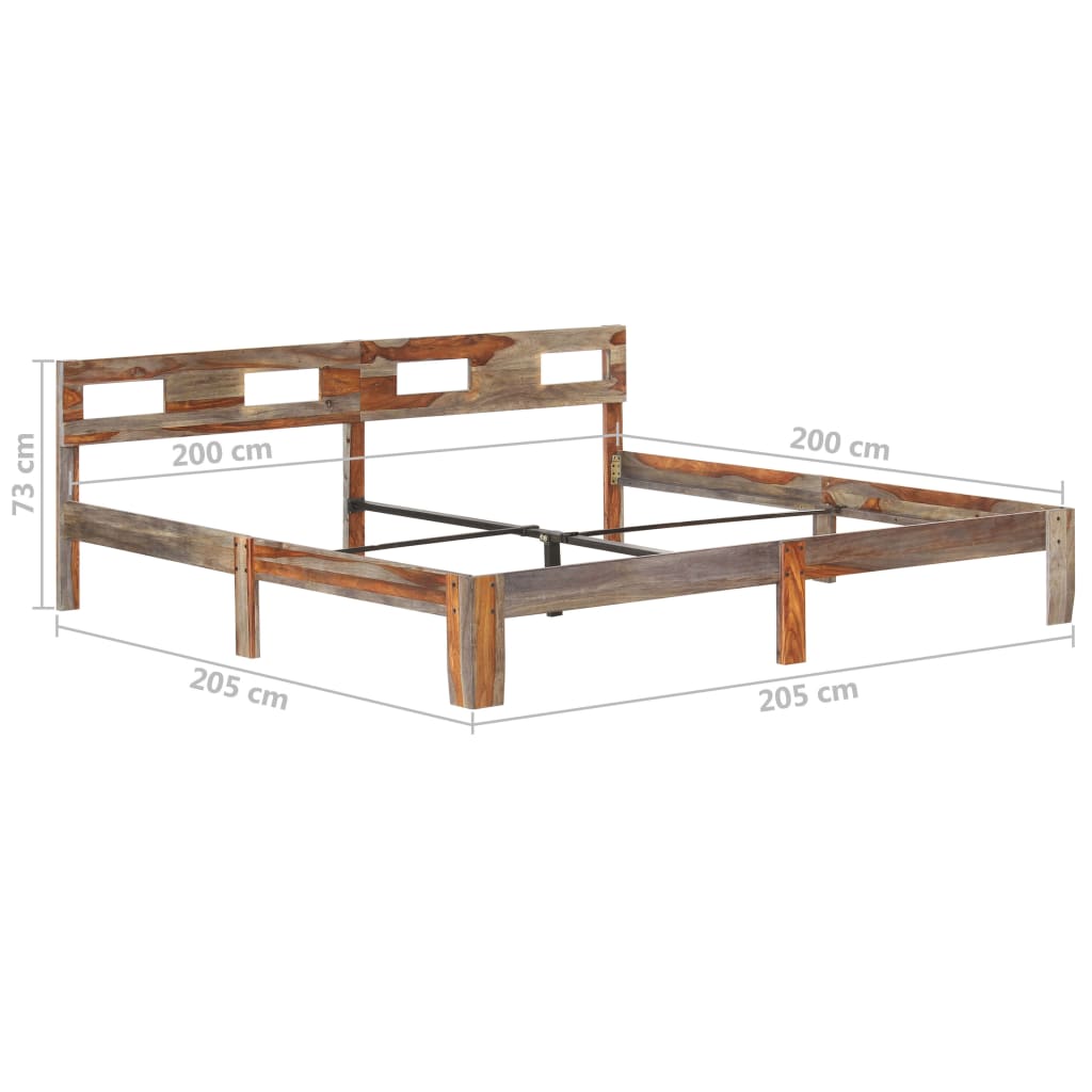 Bedframe massief sheeshamhout 200x200 cm