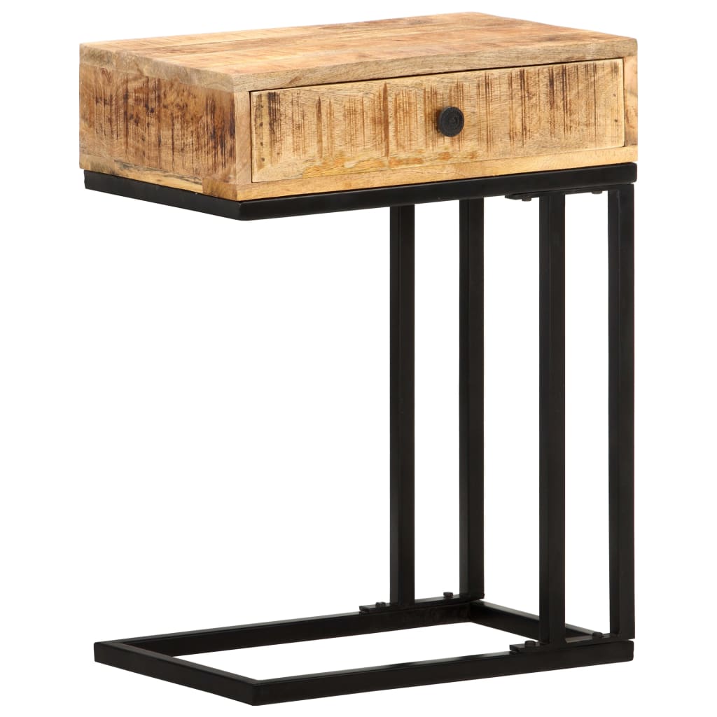 Table d'appoint en forme de U 45x30x61 cm en bois d'acacia massif