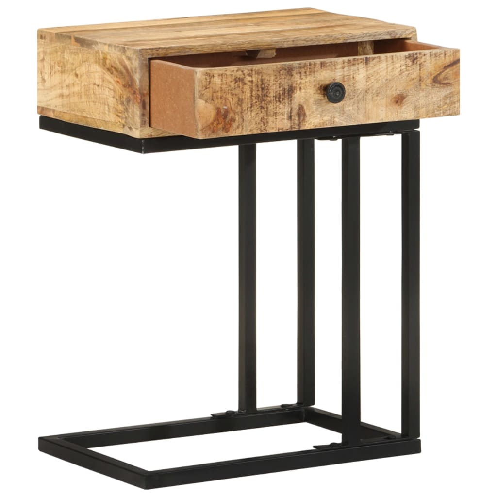 Table d'appoint en forme de U 45x30x61 cm en bois d'acacia massif