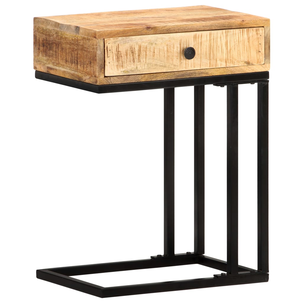 Table d'appoint en forme de U 45x30x61 cm en bois d'acacia massif