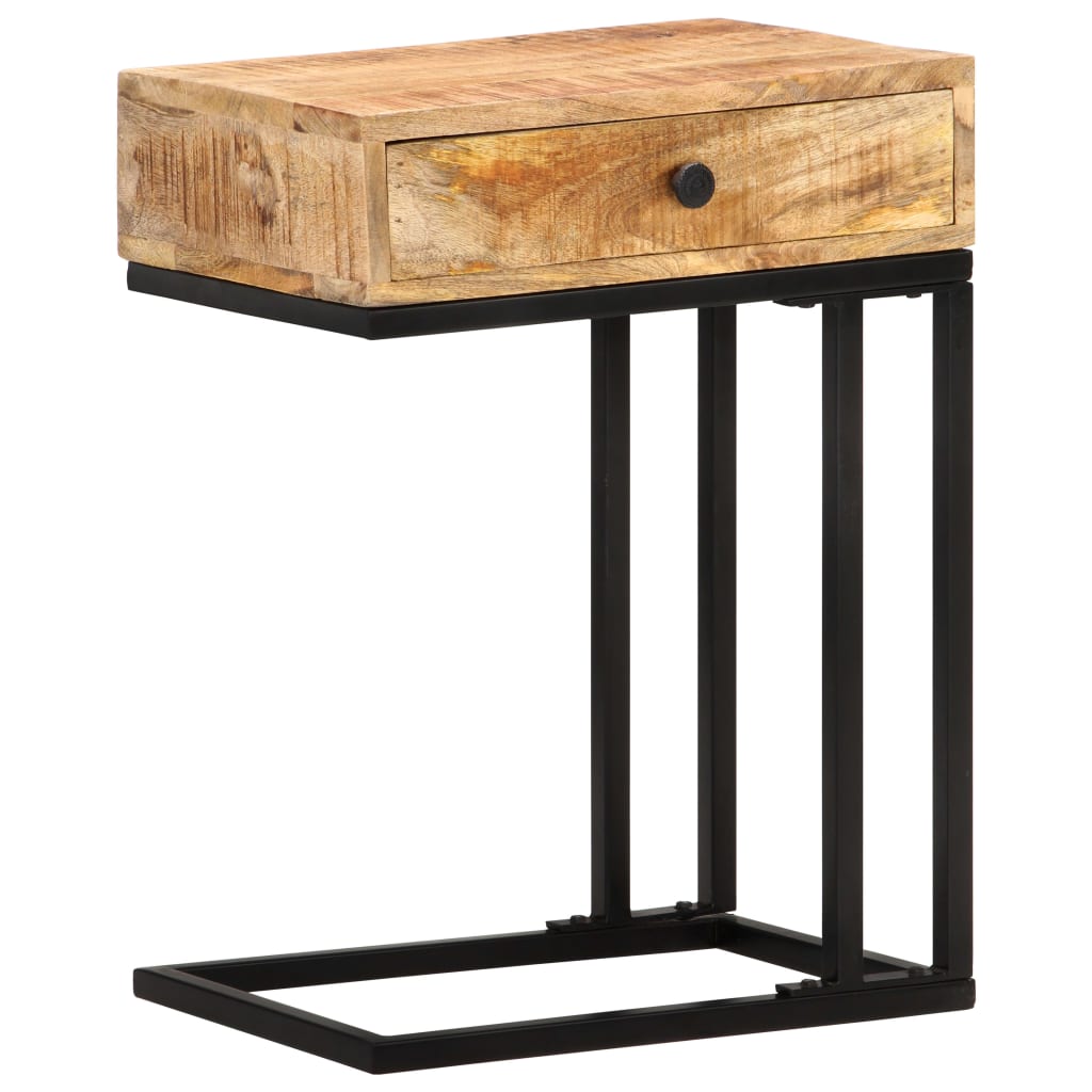 Table d'appoint en forme de U 45x30x61 cm en bois d'acacia massif