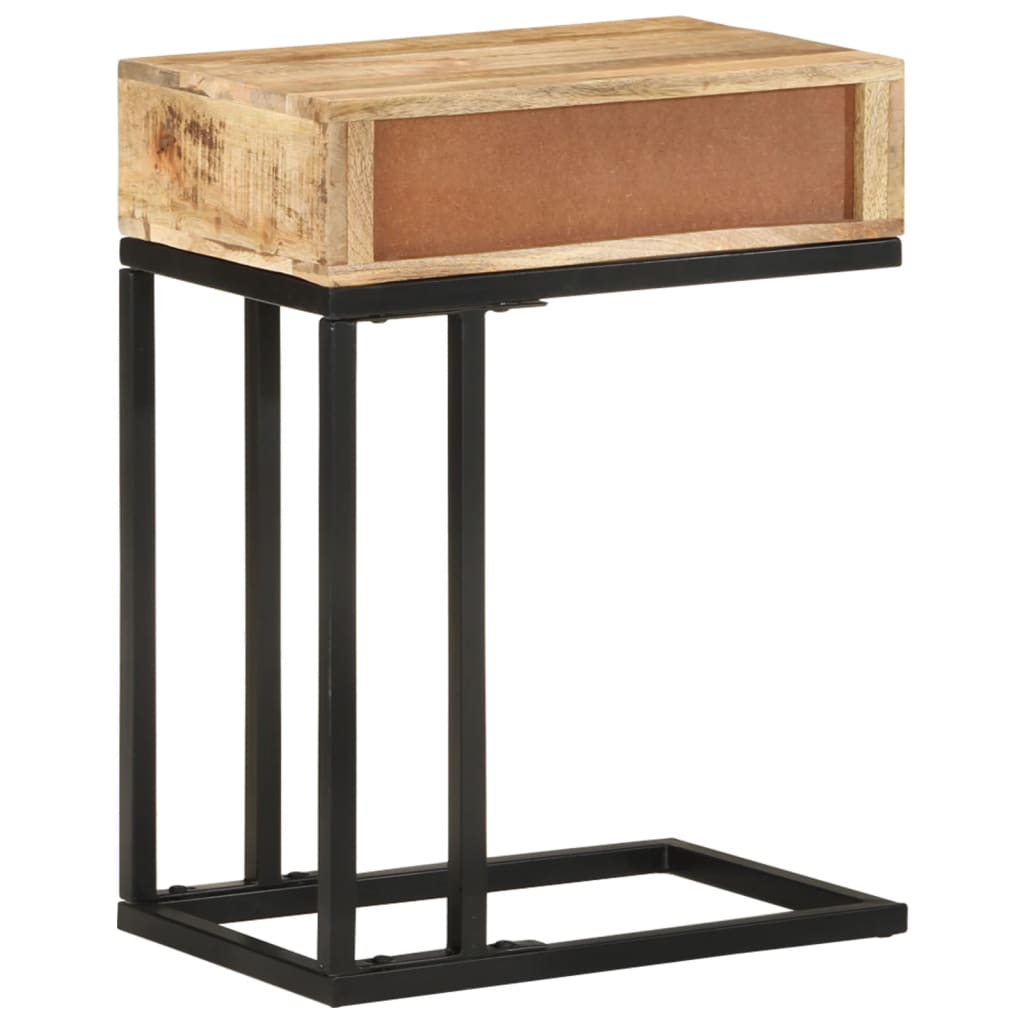 Table d'appoint en forme de U 45x30x61 cm en bois d'acacia massif