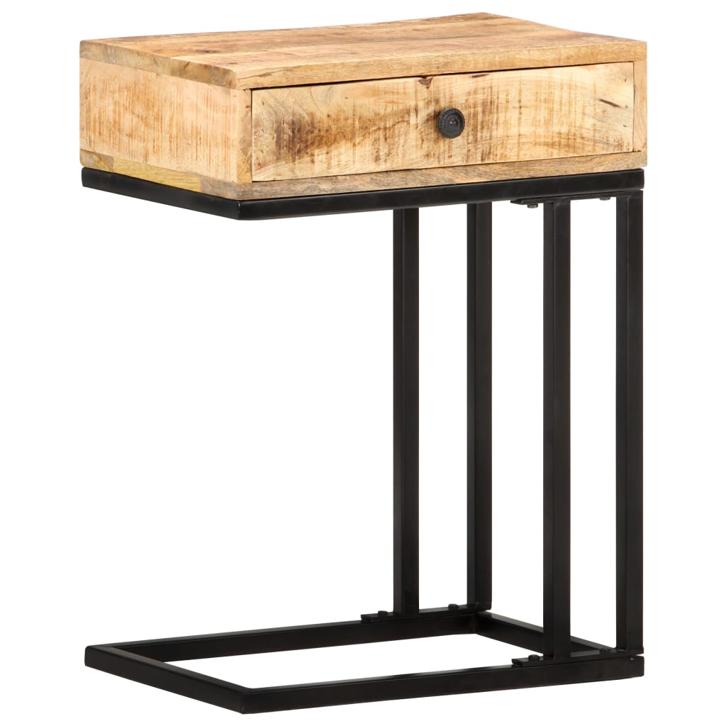 Table d'appoint en forme de U 45x30x61 cm en bois d'acacia massif