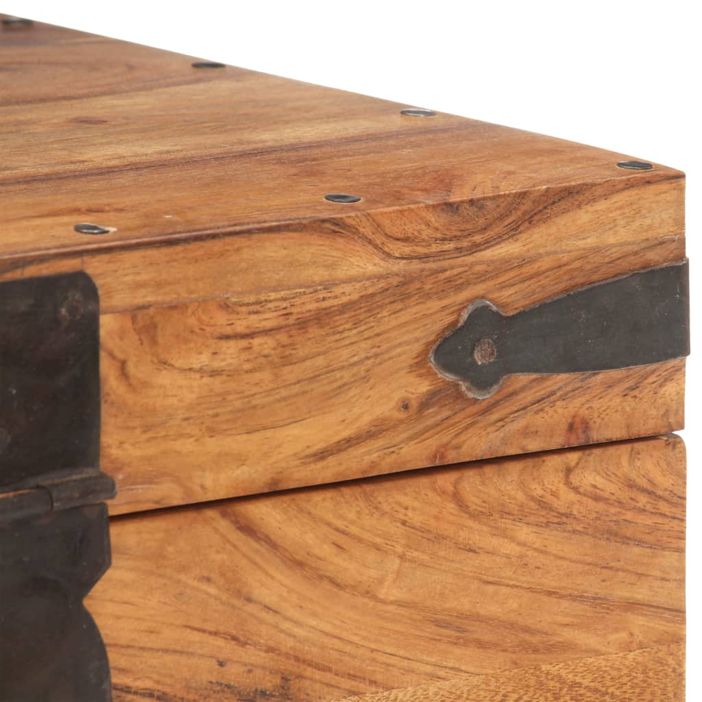 Coffret 90x40x40 cm en bois d'acacia massif