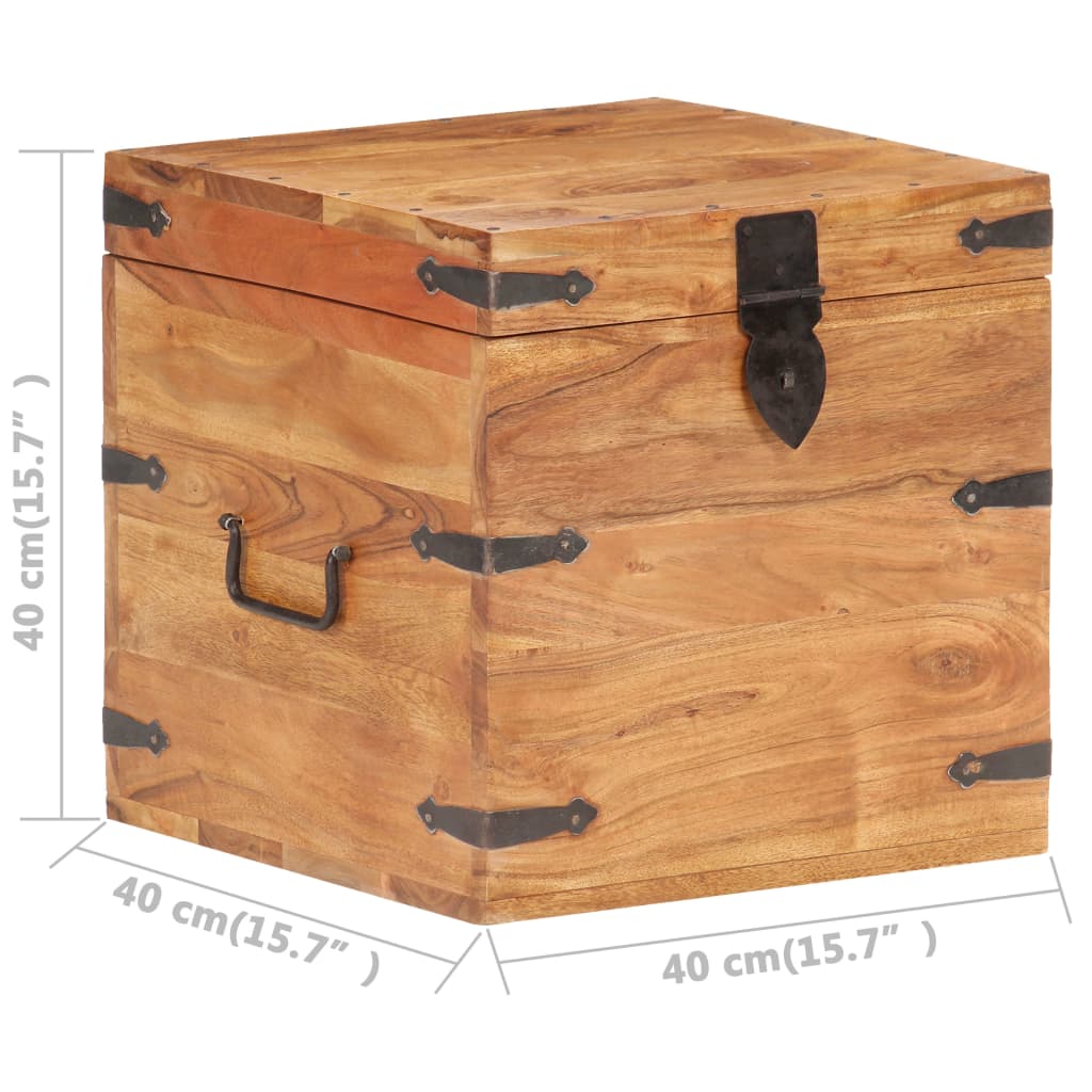 Coffret 90x40x40 cm en bois d'acacia massif