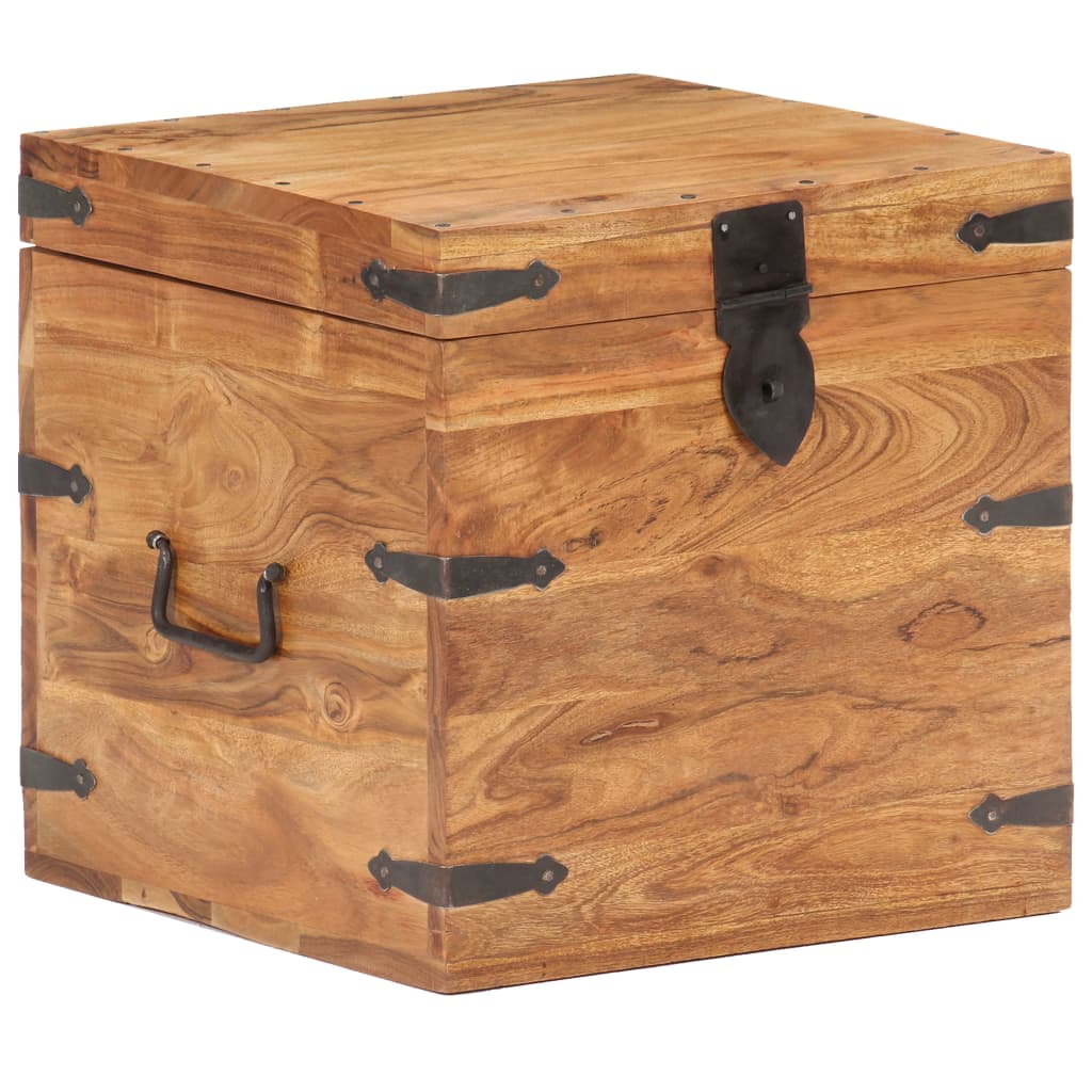 Coffret 90x40x40 cm en bois d'acacia massif