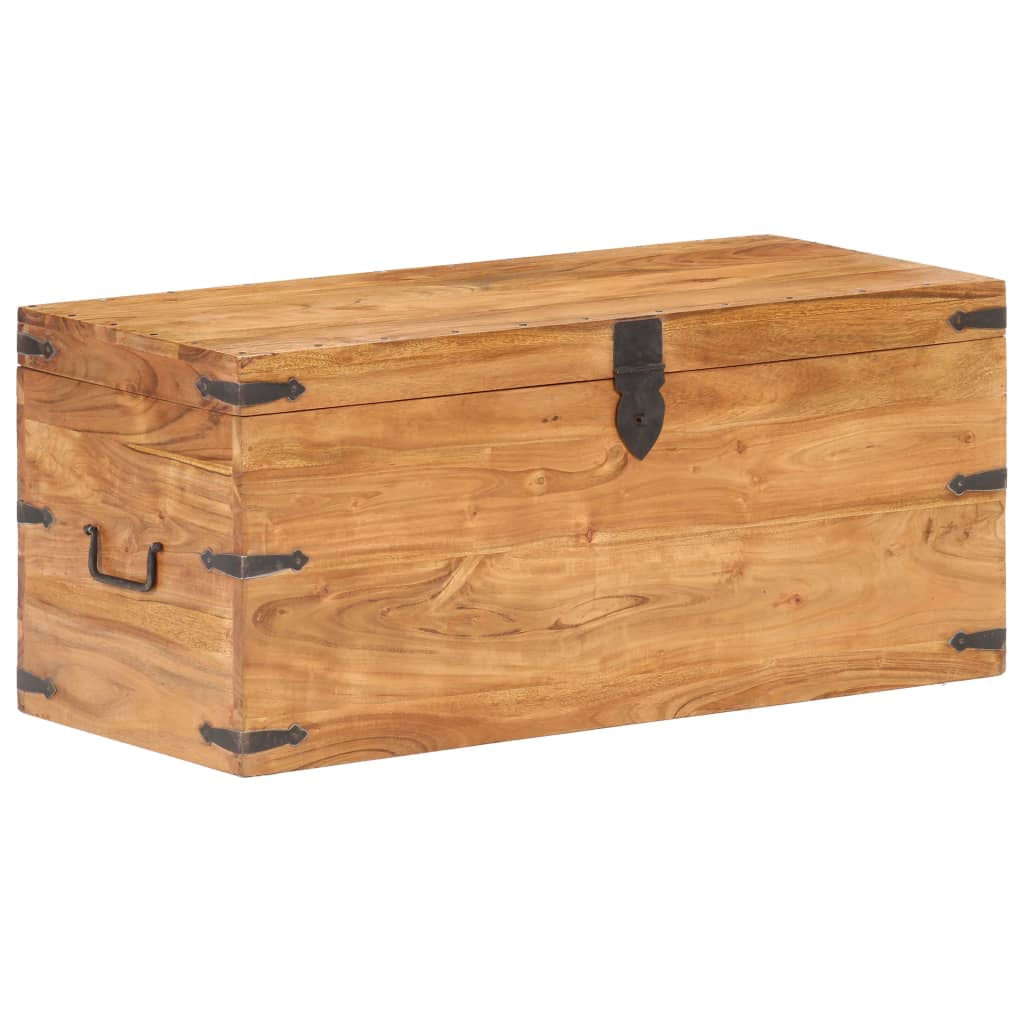 Coffret 90x40x40 cm en bois d'acacia massif