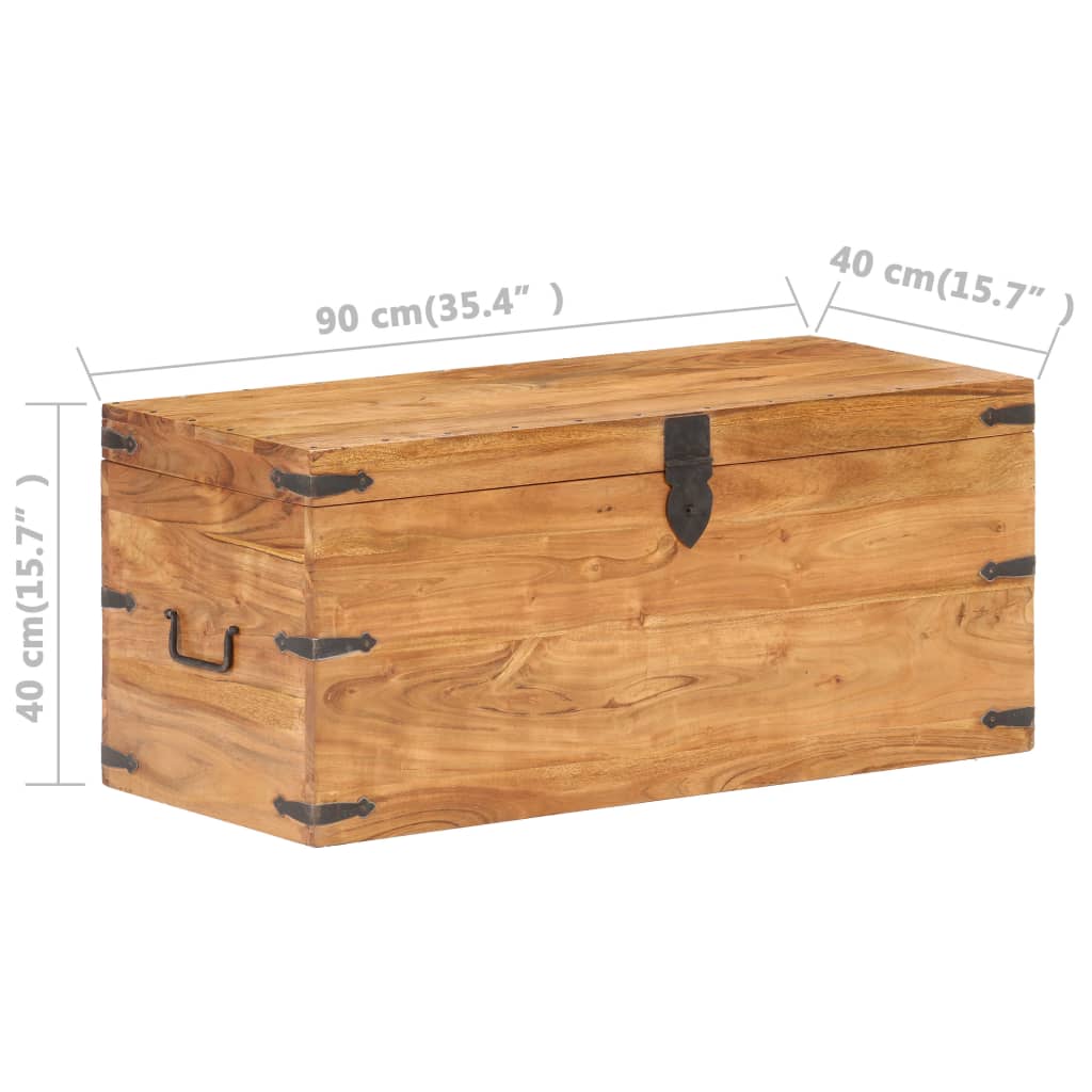 Coffret 90x40x40 cm en bois d'acacia massif