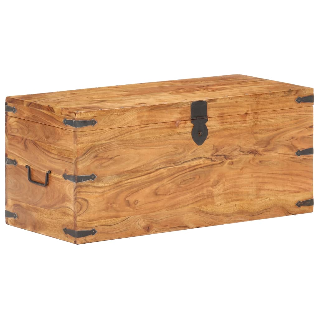 Coffret 90x40x40 cm en bois d'acacia massif