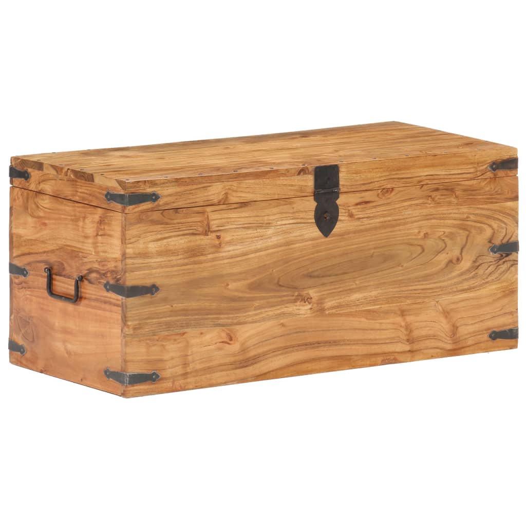 Coffret 90x40x40 cm en bois d'acacia massif