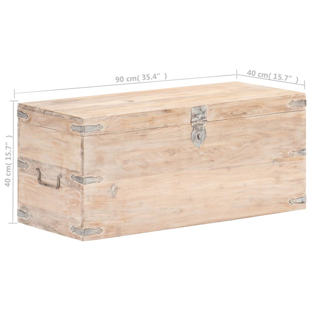 Coffret 90x40x40 cm en bois d'acacia massif