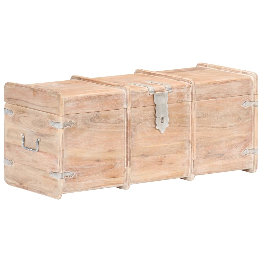 Coffre de rangement 90x40x40 cm bois d'acacia massif