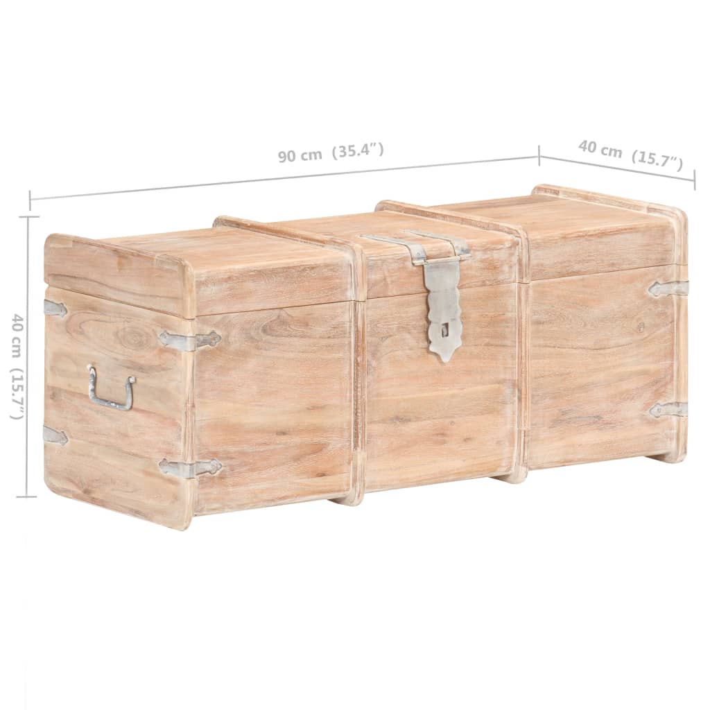 Coffre de rangement 90x40x40 cm bois d'acacia massif