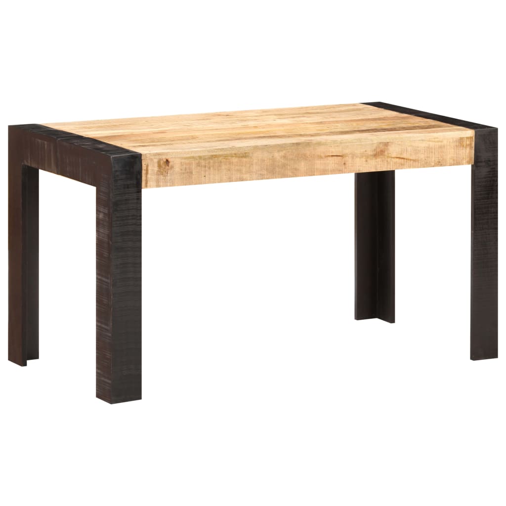 Table à manger 140x70x76 cm bois de manguier massif brut