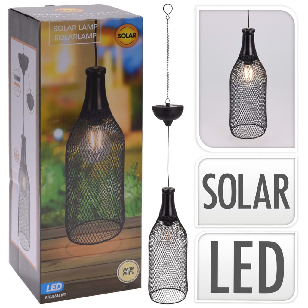 ProGarden Lampe suspendue solaire LED 15 cm métal