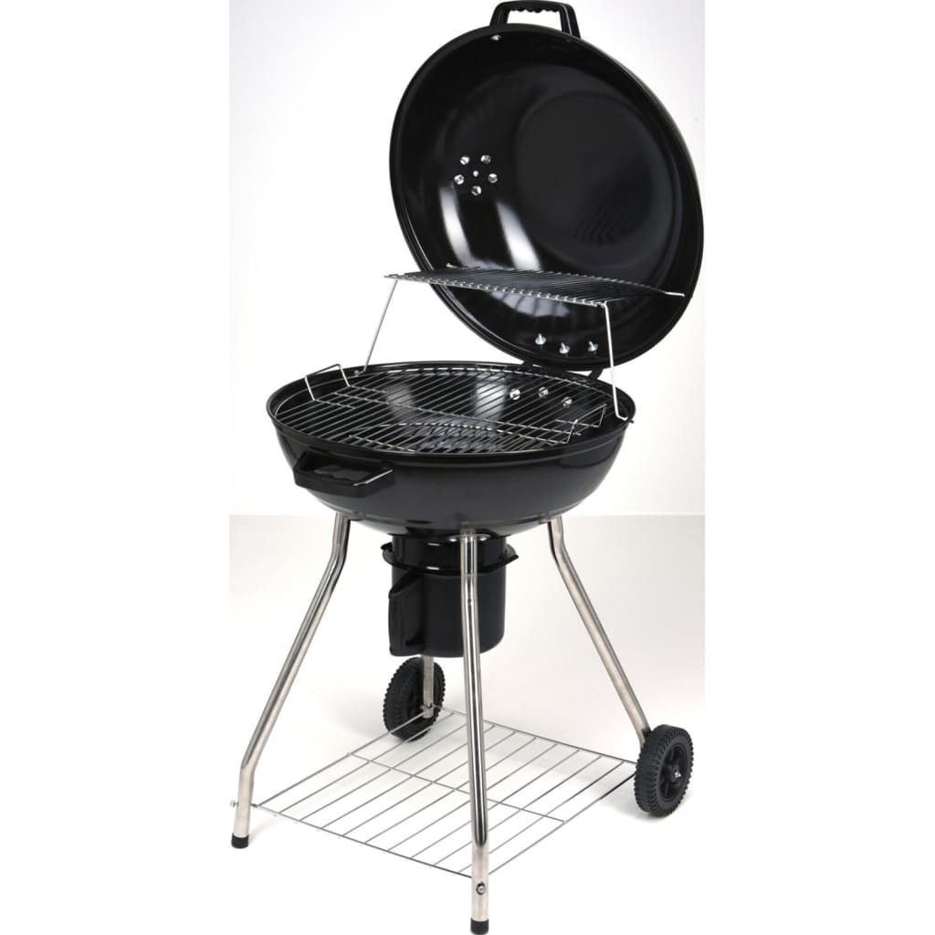 ProGarden Barbecue à charbon sur roulettes 56 cm noir