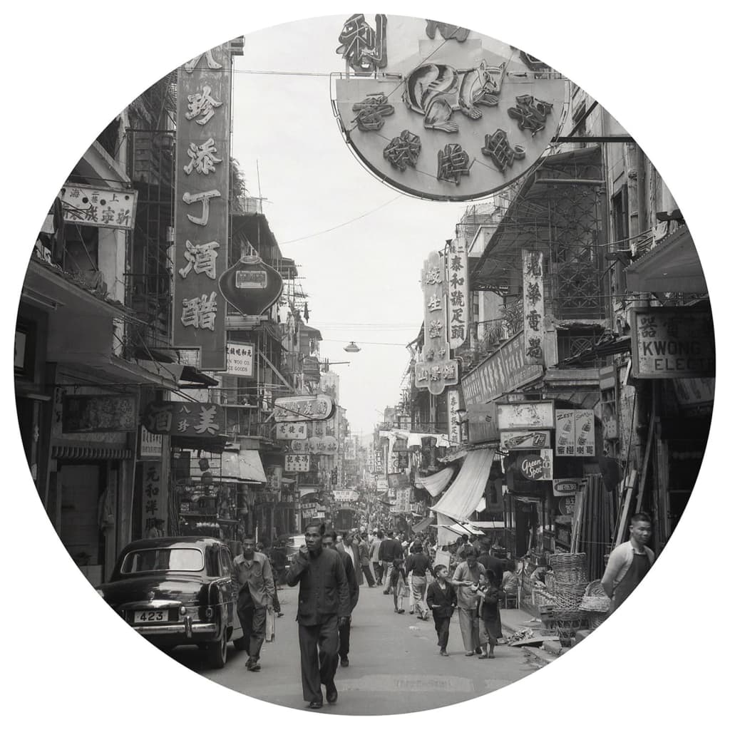 WallArt Behangcirkel Hong Kong the Old Days 142,5 cm