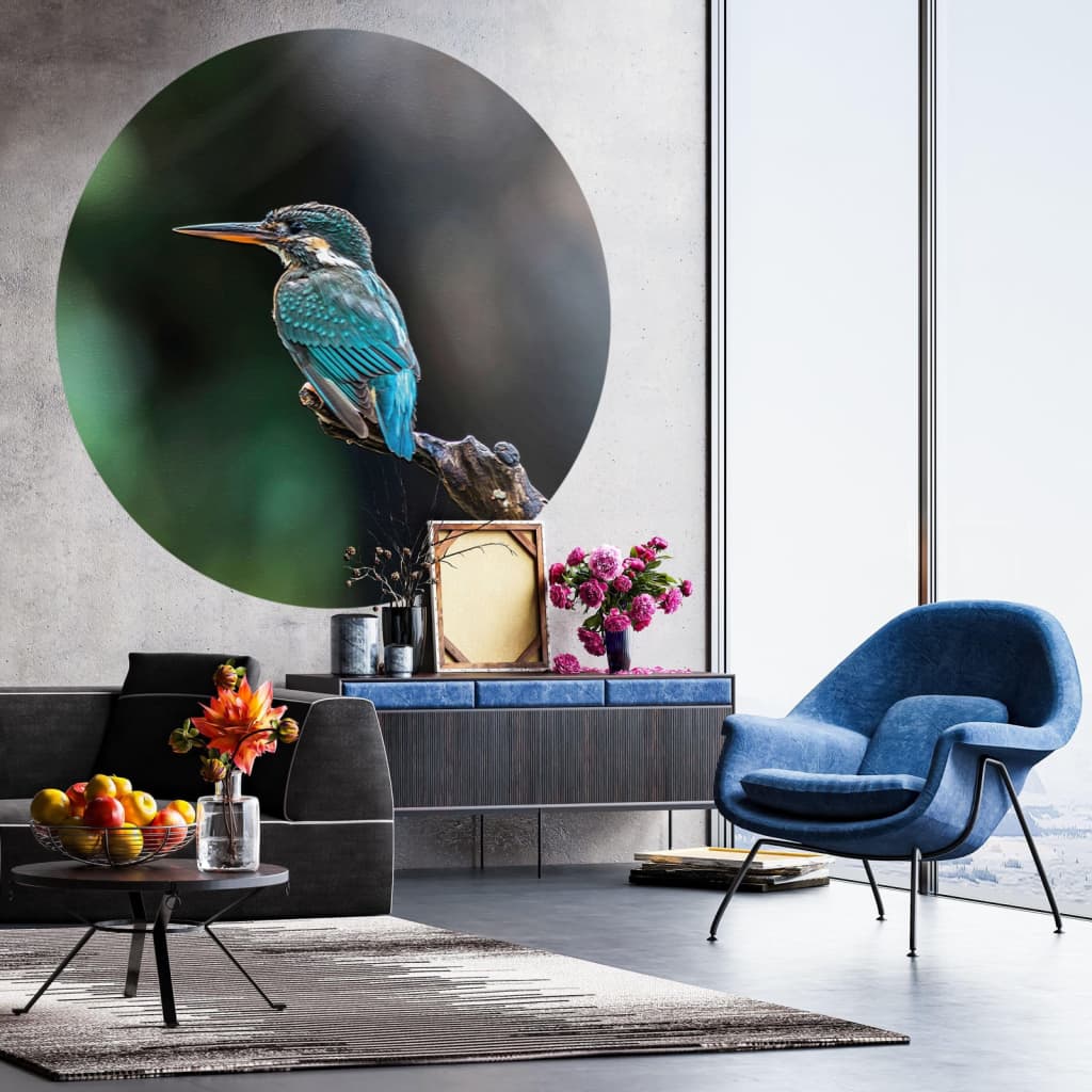 WallArt Behangcirkel The Kingfisher 142,5 cm