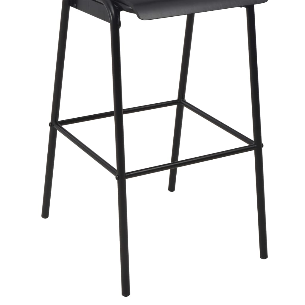 Barstoelen 4 st massief multiplex staal