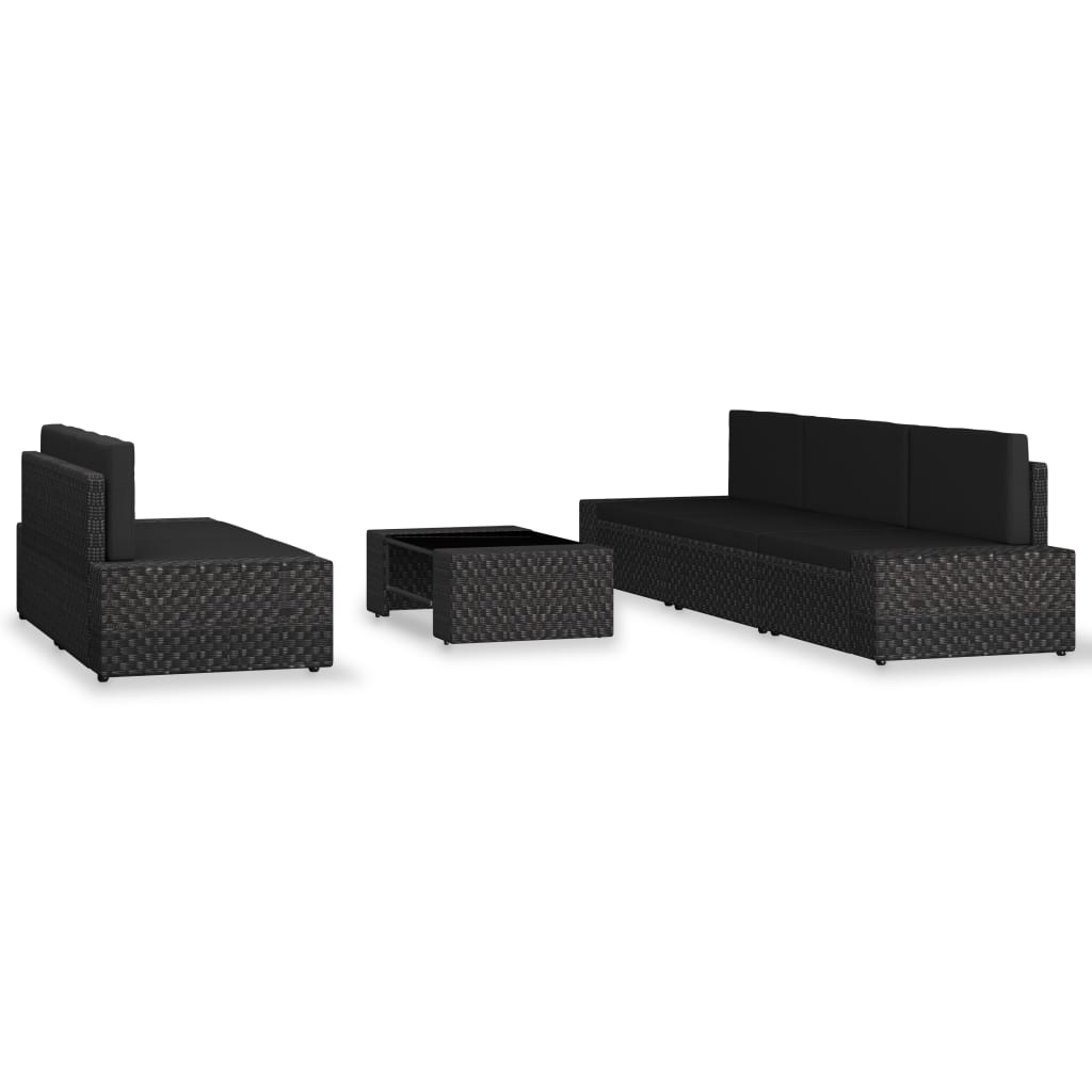 6-delige Loungeset poly rattan