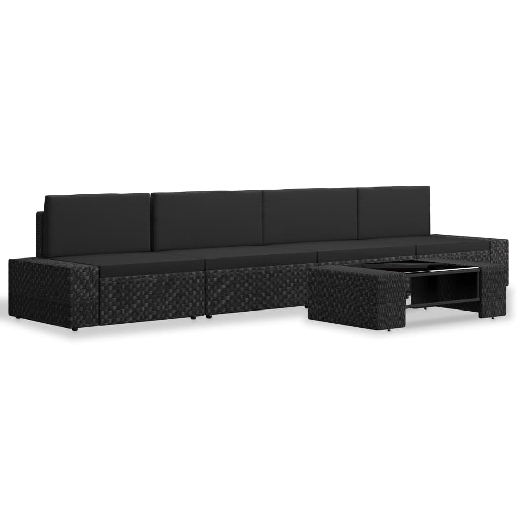 5-delige Loungeset poly rattan