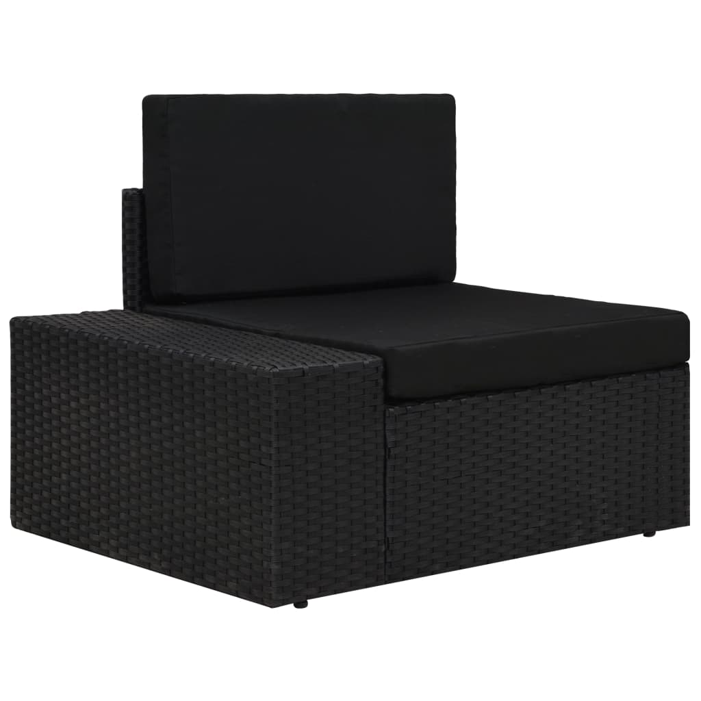 10-delige Loungeset poly rattan zwart