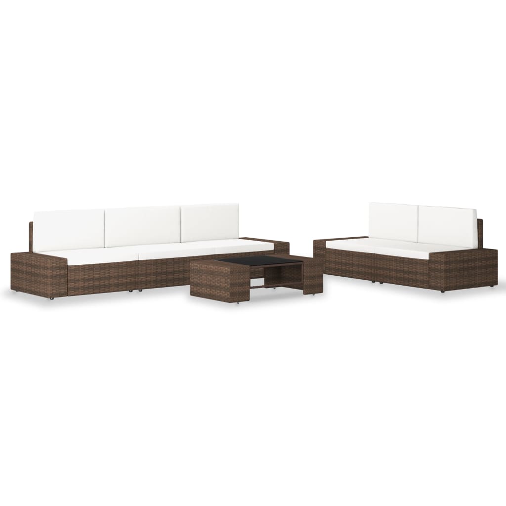 6-delige Loungeset poly rattan