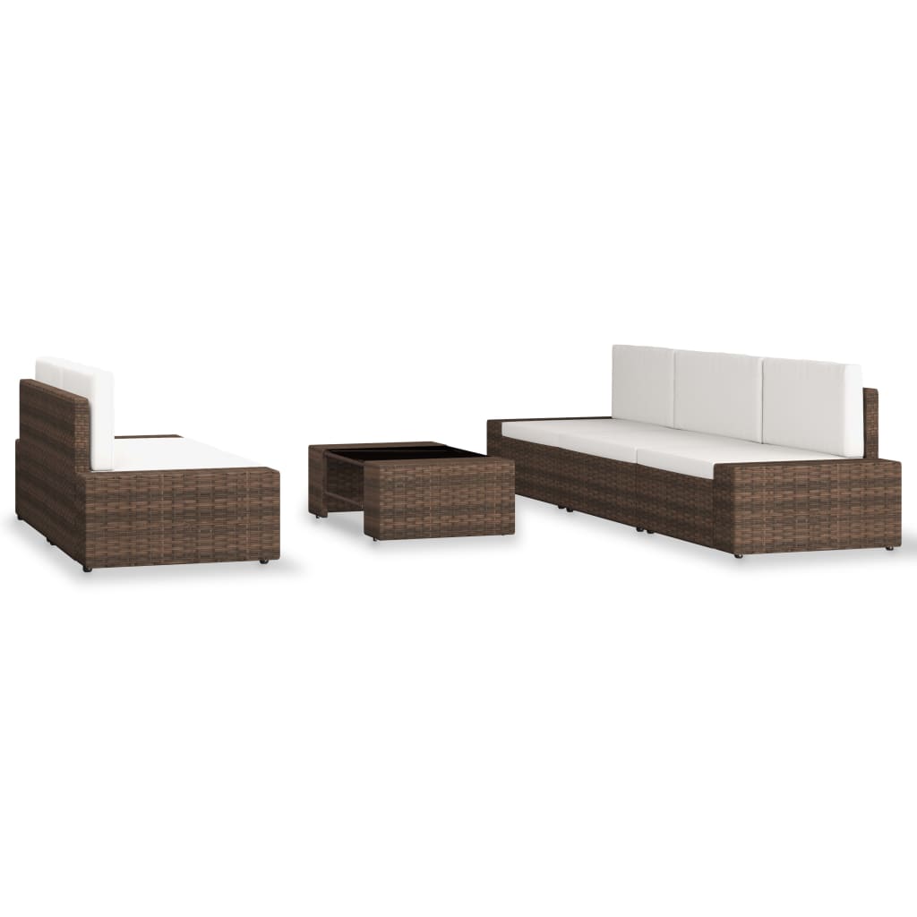 6-delige Loungeset poly rattan