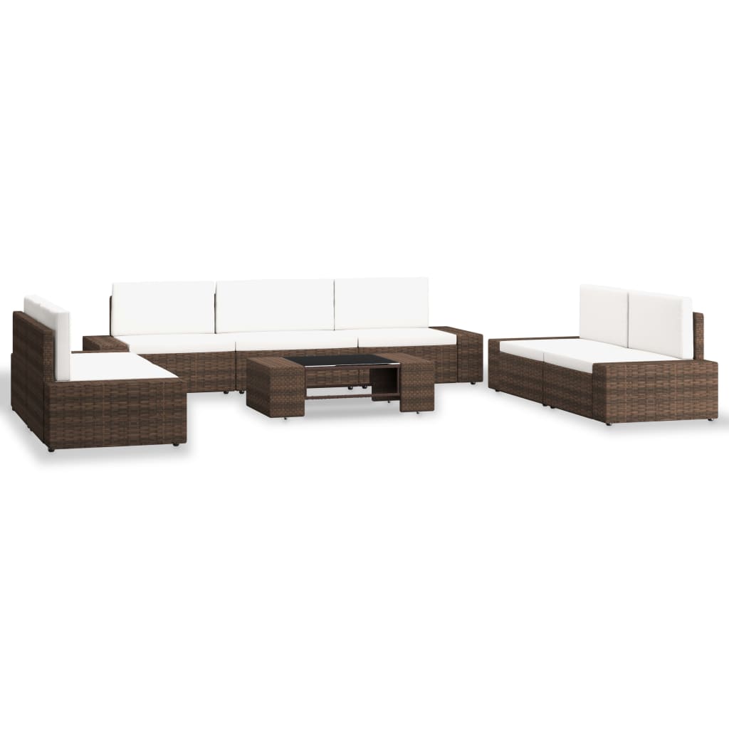 8-delige Loungeset poly rattan