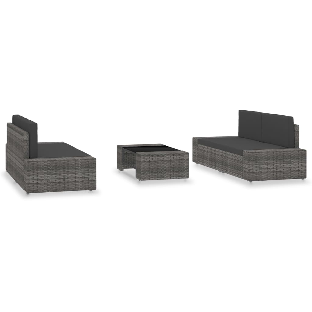 5-delige Loungeset poly rattan