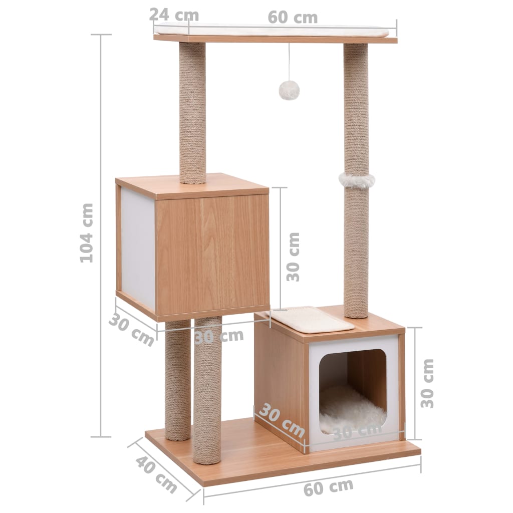 Kattenkrabpaal met sisal krabmat 104 cm