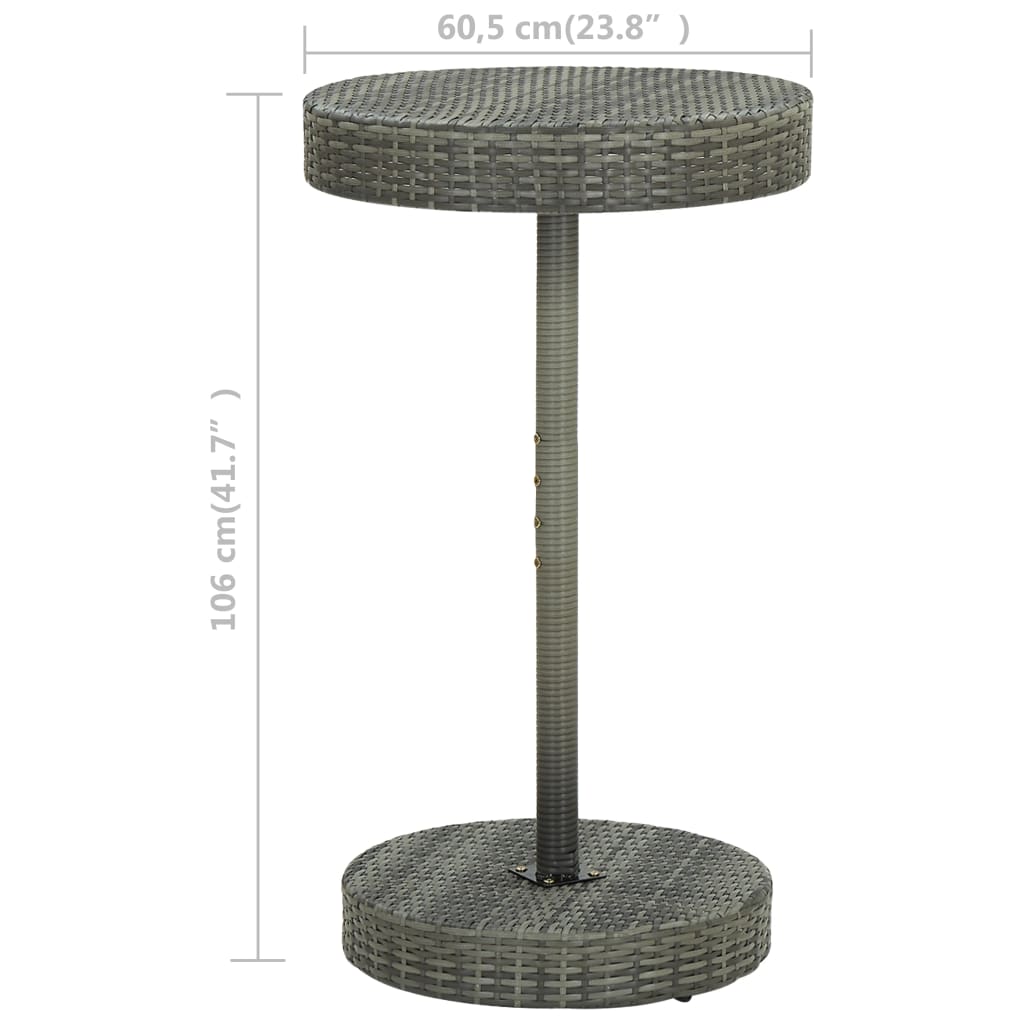 Tuintafel 75,5x106 cm poly rattan