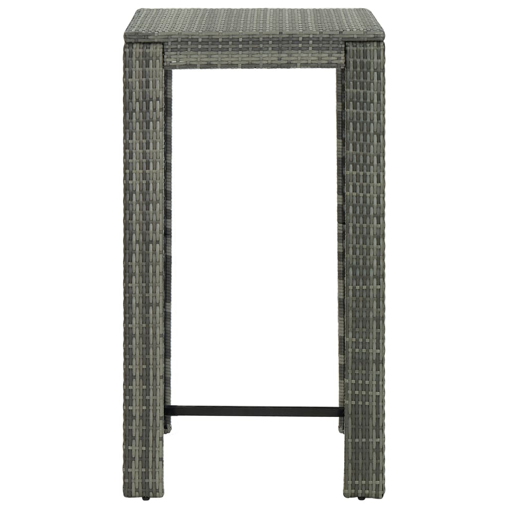 Table de bar de jardin 60,5x60,5x110,5 cm poly rotin