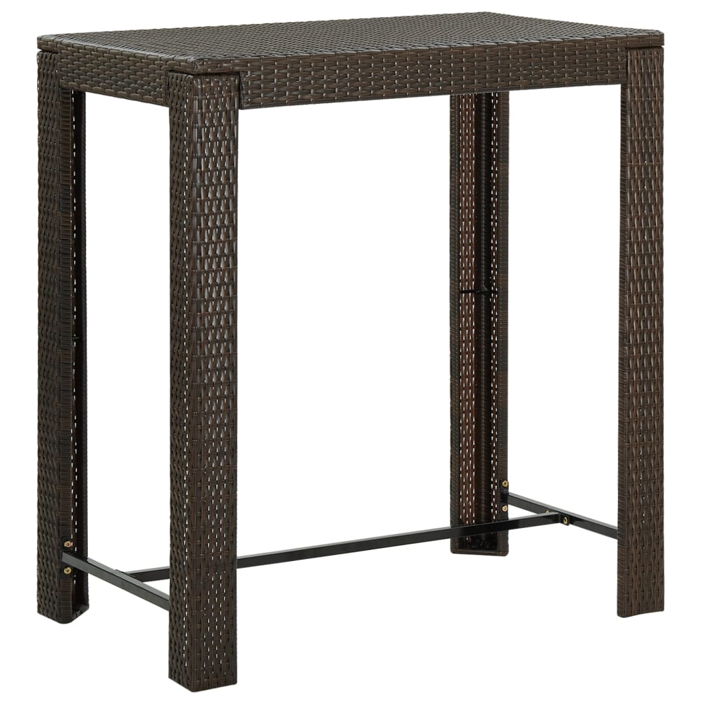 Table de bar de jardin 60,5x60,5x110,5 cm poly rotin