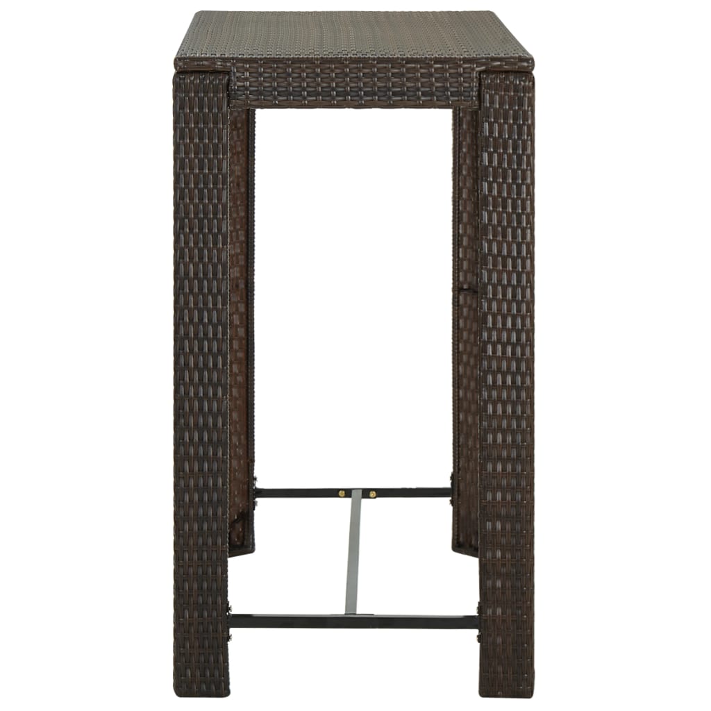 Table de bar de jardin 60,5x60,5x110,5 cm poly rotin