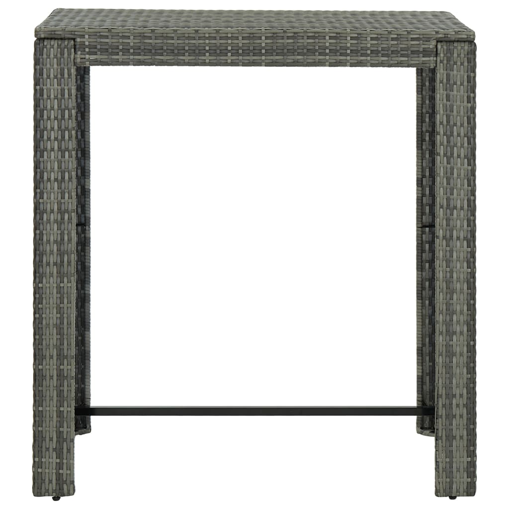 Table de bar de jardin 60,5x60,5x110,5 cm poly rotin