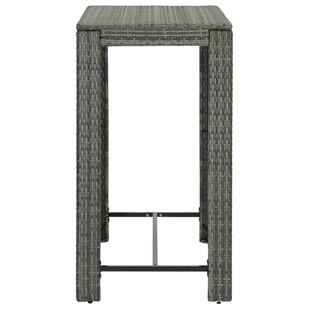 Table de bar de jardin 60,5x60,5x110,5 cm poly rotin