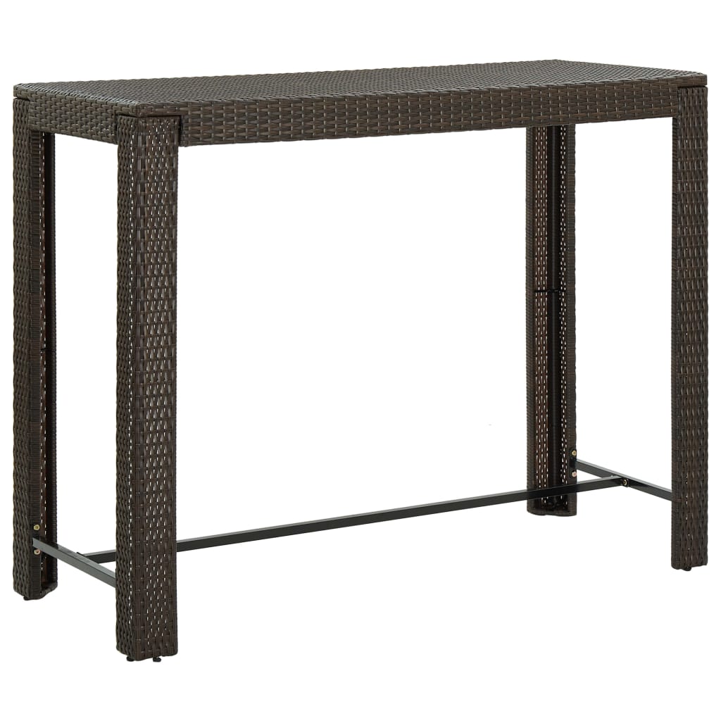 Table de bar de jardin 60,5x60,5x110,5 cm poly rotin