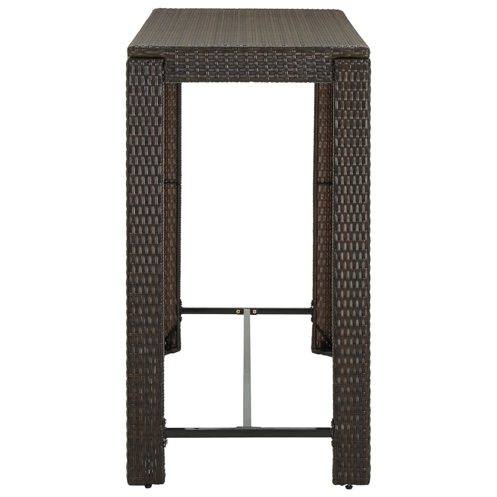 Table de bar de jardin 60,5x60,5x110,5 cm poly rotin