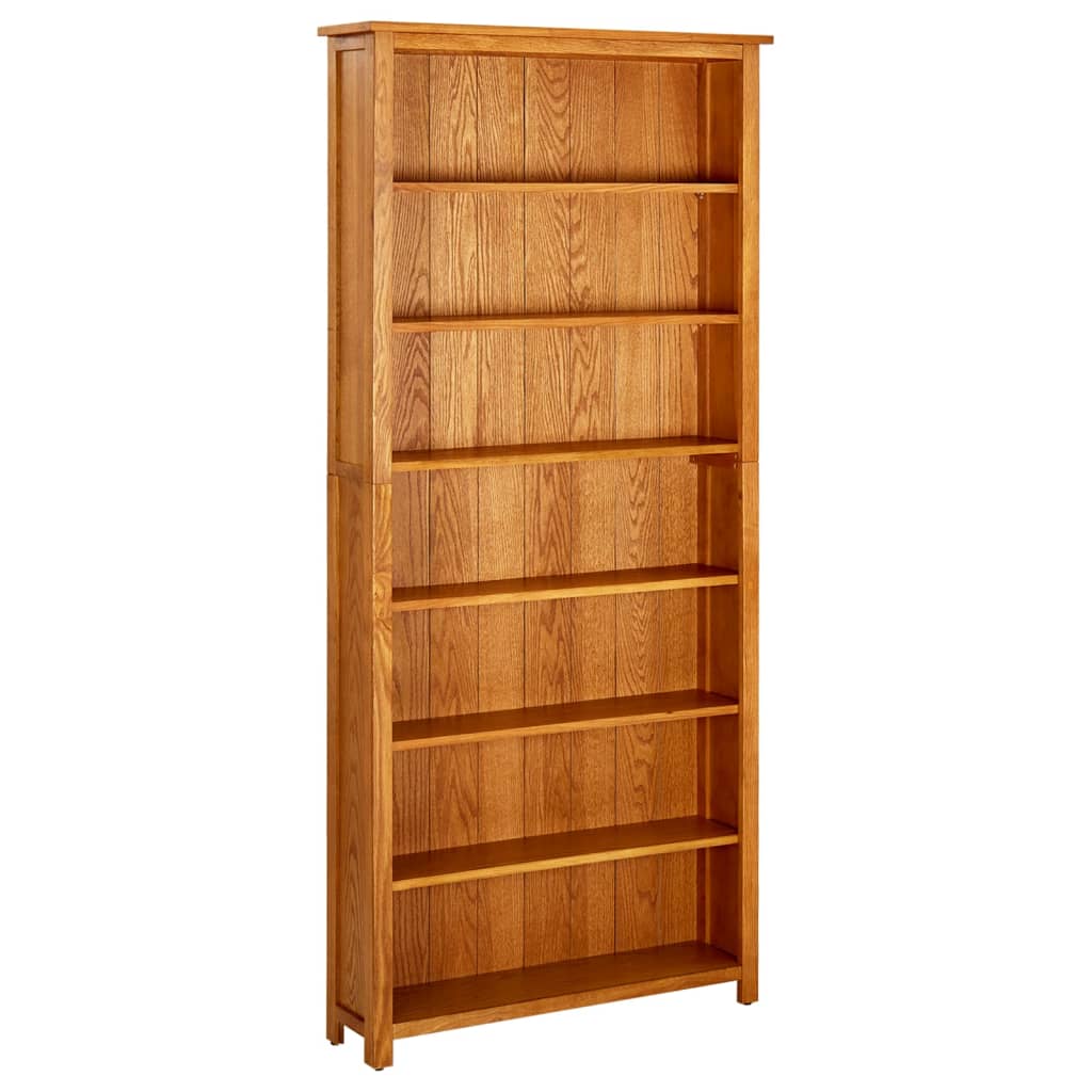 Boekenkast met 5 schappen 70x22x140 cm massief eikenhout