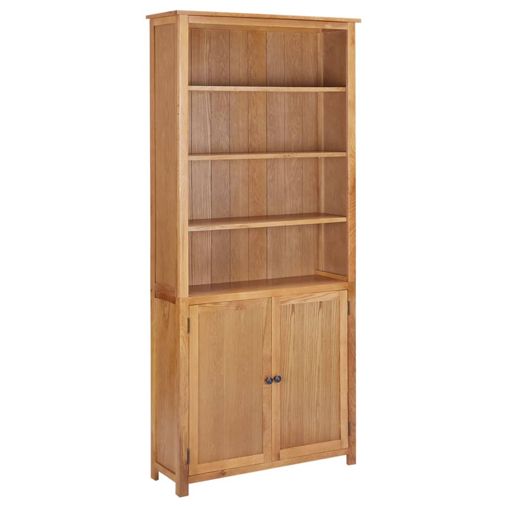 Boekenkast met 2 deuren 70x30x180 cm massief eikenhout