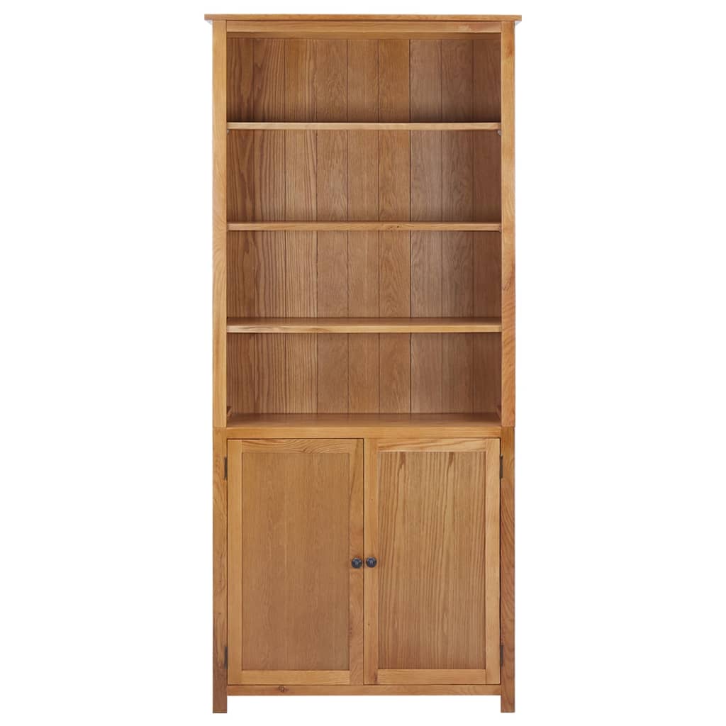 Boekenkast met 2 deuren 70x30x180 cm massief eikenhout