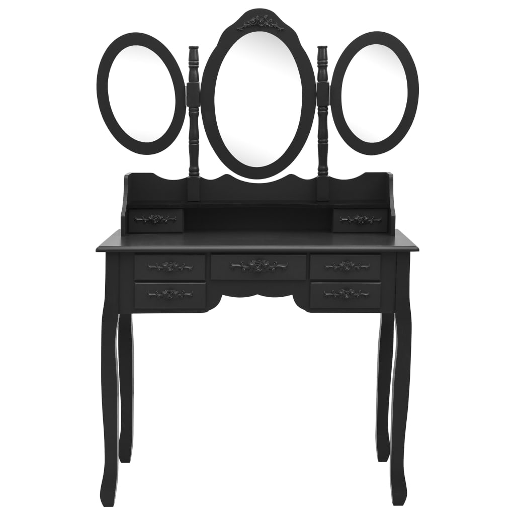 Coiffeuse avec tabouret et triple miroir