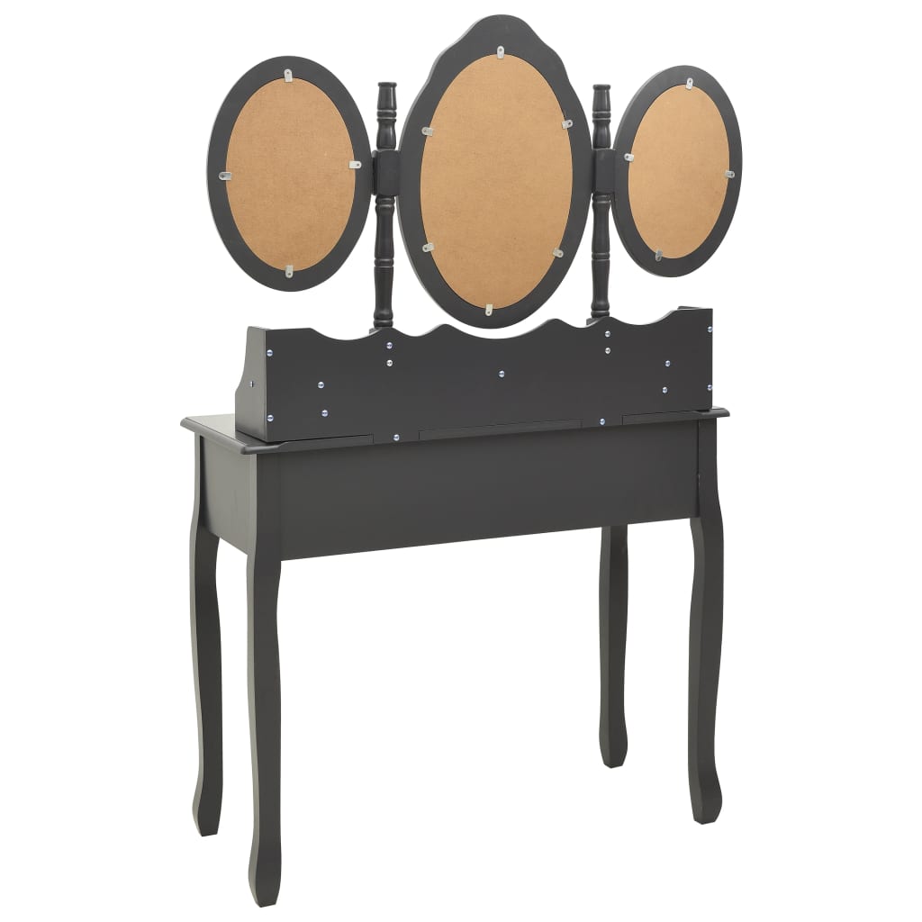 Coiffeuse avec tabouret et triple miroir