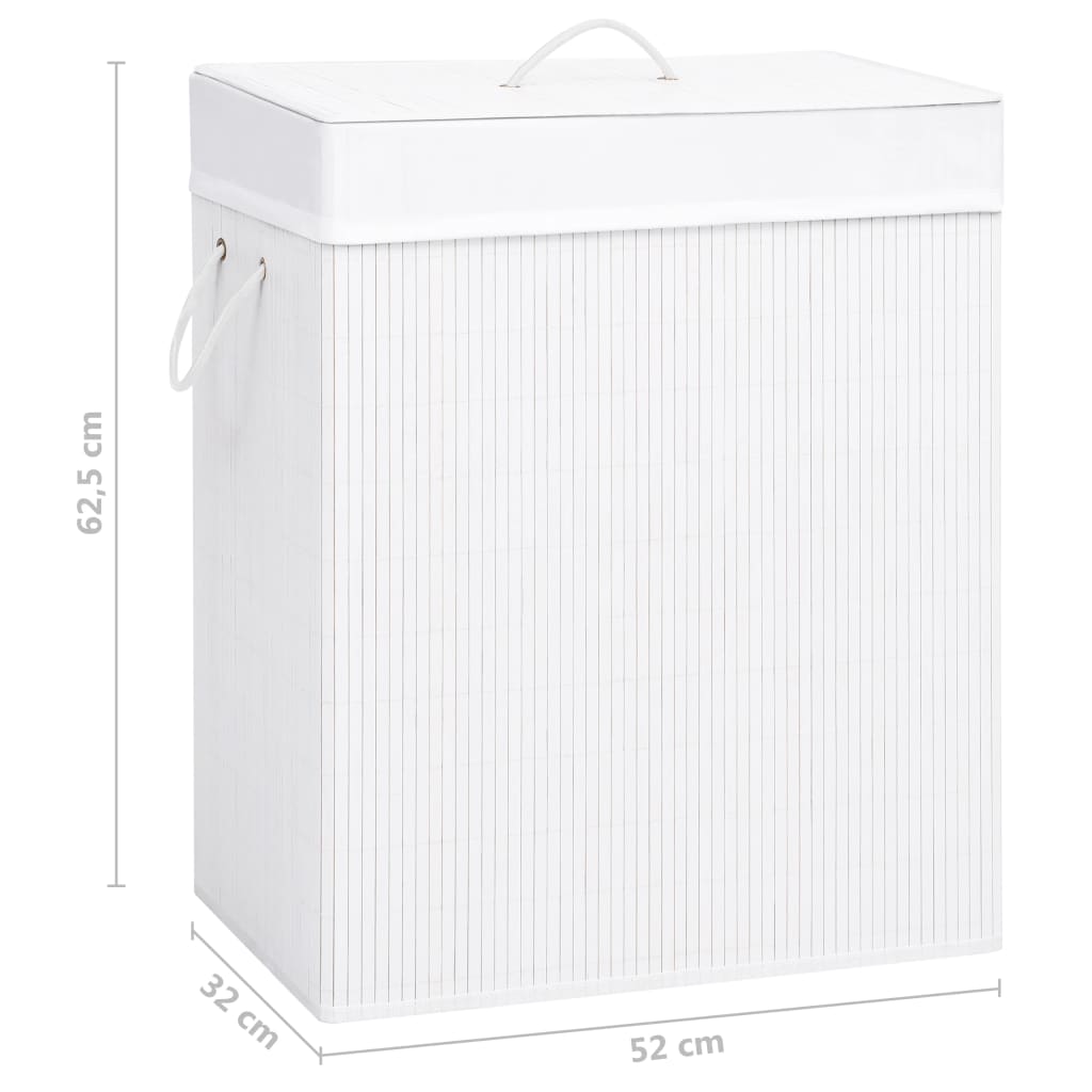 Panier à linge 2 compartiments 100 L bambou marron