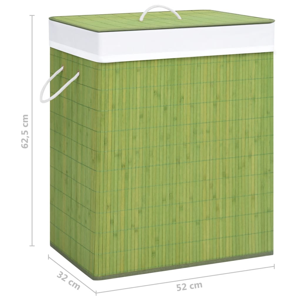 Wasmand met 2 vakken 72 L bamboe